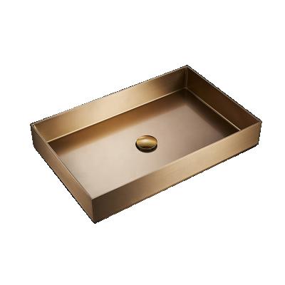 China Sanitary Rectangular Sanitary Bathroom Sink Cabinet Red Bronze Lavatory Ss Bronze Sink for sale