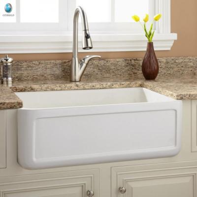 China Without Faucet Fireclay American Style Single Bowl Kitchen Apron Sink for sale