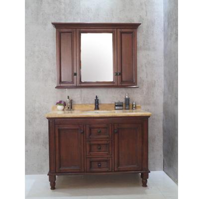 China Antique Solid Wood Mirror Wash Hand Cabinet Bathroom Vanity Units for sale