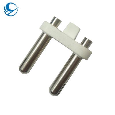 China Indian Plug 2 Pin 5.08MM Electrical Solid Head 10A 220V Plug Plastic Bracket for sale