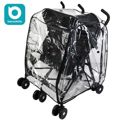 China Protect Baby In Stroller Away From Rainy High Quality Universal Double Baby Stroller Rain Transparent Cover For Twins for sale