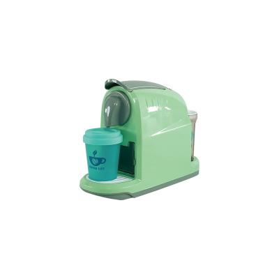 China Hohujoy Wholesale Plastic Mini Electric Coffee Machine Green Brewing Coffee Maker Toy Role Play Kitchen For Kids for sale