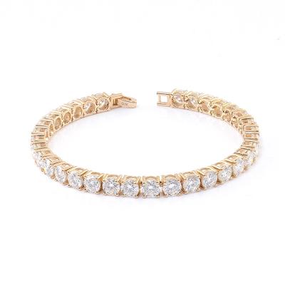 China CLASSIC Hot Selling Gold 7 Inch 14k Gold Ice Provence Hip Hop Real Moissanite Diamond Tennis Diamond Necklace Bracelet For Men And Women for sale