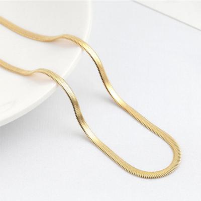 China 18k gold snake chain bone chain TRENDY European and American all-match fashion adjustable style tsi wide version chocker necklace for sale