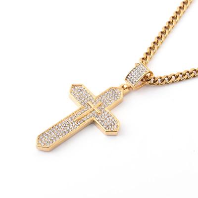 China Hiphop gold plated 2inches sparkle moissanite diamond wholesale delicacy iced out cross pendant for hiphop Miami chain for sale