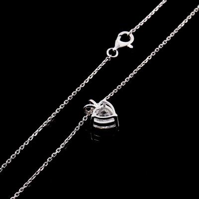 China 10k White Gold Moissanite Diamond Necklace Pendant 1.5 Carat Fine Single Heart Cute Simple Heart Jewelry Women's Memorial Gift for sale