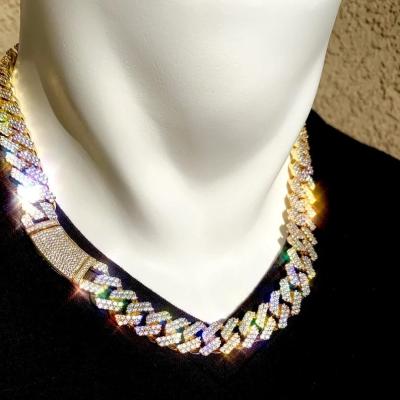 China Hundreds Designs Hiphop Custom Chain Gold Diamond Moissanite Jewelry Necklace Miami Cuban Link For Party for sale