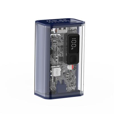 China Easy fast charging carry 2023 hot products china mini 22.5w 20w transparent led portable bank wholesale 10000mah digital display palladium charging power for sale