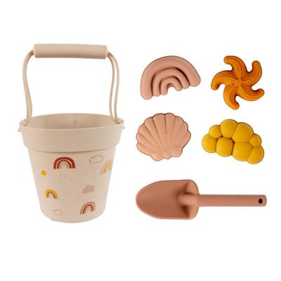 China Hot Selling Custom Made ABS Plastic Beach Toy Bucket Silicone Summer Sand Beach Toys Set For Kids for sale