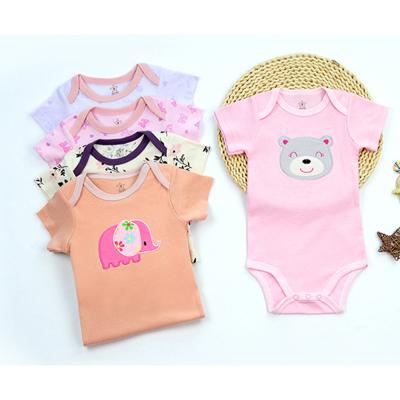 China 100% cotton onesie romper 100% cotton summer baby rompers organic baby jumpsuit 100% cotton infant clothing for sale