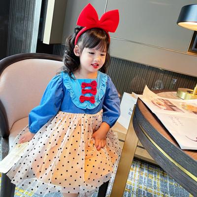 China New Autumn Snow White Breathable Girl Dress Snow White Breathable Stain Neck Breath Sleeve Princess Dress Children Dress For Girl for sale