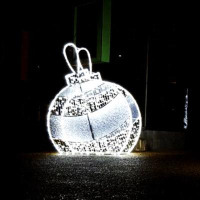 China Outdoor Commercial Strong Party Atmosphere 3d Christmas Ball Pattern Led Lights Large For Park Zoo Decorations for sale