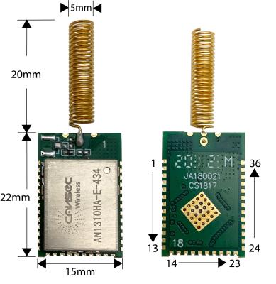 Κίνα ασύρματη RF 13dBm 1uA Cc1310 Lora 868mhz ενότητα Tj SOC ενότητας προς πώληση