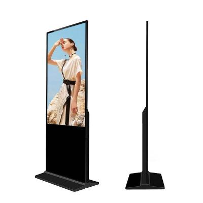 China 55inch Indoor Portable Advertising Players Mobile Signage Totem Kiosk With Battery Digital LCD Poster Outdoor Screen Display for sale