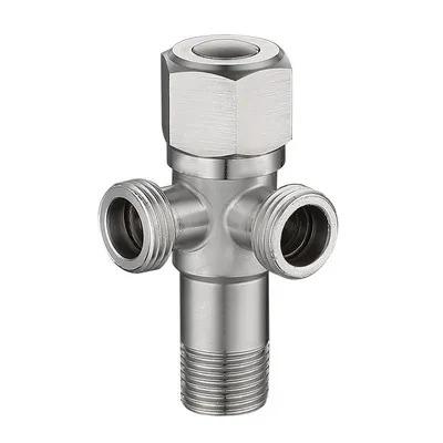 China With diverter good quality chrome toilet angle stop valve 304 stainless steel two way angle valve for bathroom for sale