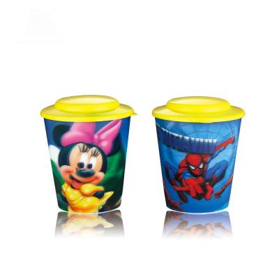 China SY651C Cheap Price SY651C Reusable Lenticular Cartoon Lychee Best 270ml 3d Lychee Jelly Jelly Cups Mini Plastic With Lid for sale