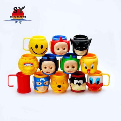 China Wholesale 200ml Promotional Cheap Viable Hot Sale Cartoon Cup PVC Customized Plastic Cup With 3d Printing for sale