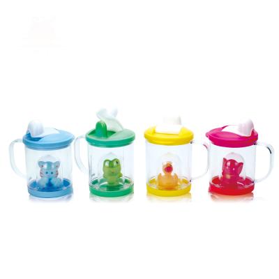 China Best BPA Free Wholesale SY634-1 170ml Cartoon Baby Forming Plastic Sippy Cup With Handle for sale