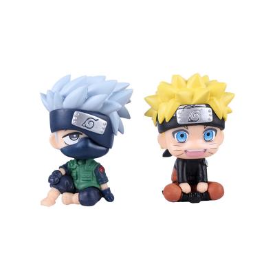 China Cartoon Toy Cute 9cm Cartoon Figures Uchiha Sasuke Kakashi Action Numbers for sale