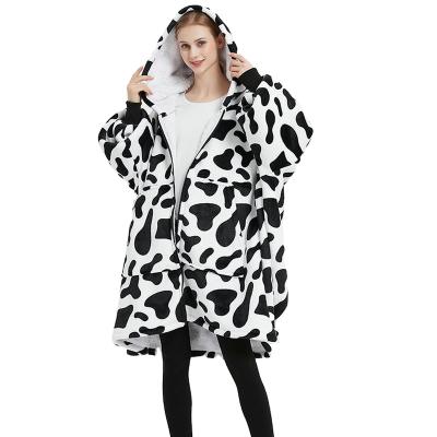 China Thermal Can Be Customized Coral Fleece Pajamas Ladies Winter Plus Velvet Winter Thick Flannel Hooded Home Clothes Long for sale