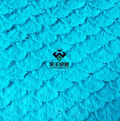 China 100% Polyester Customized Cut Fishscale PV Plush Fleece Fabric Anti-Static For Clothing For Plush Toy For Blanket For Carpet for sale