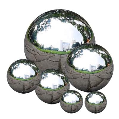 China Hotel 50-150mm Stainless Steel Ball Gazing Mirror Polished Cavity Ball Garden Reflective Sphere For Garden Ornament Decorations for sale