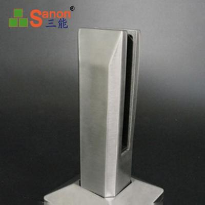 China Modern SS201 /304 Stainless Steel Rail Glass Spit For Staircase Frameless Glass Railing for sale