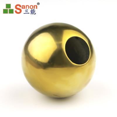 China Construction and balustrade use AISI 304 /316 stainless steel golden hollow ball for stainless steel balustrade decoration for sale