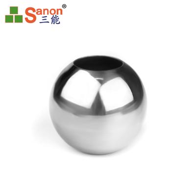 China Construction and balustrade use AISI 304 stainless steel balustrade cavity ball satin/pipe fitting mirror polished connector for sale