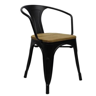 China Slipcovered Tolixs Armchair with Wood Wooden Seat Replicaa Xavier Pauchard Tolixs Armchair Wood Seat Metal Chair Tolixs Seat for sale