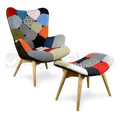 China Modern Silla Scam Restapies Patchwork | patchwork armchair with foot stools for sale