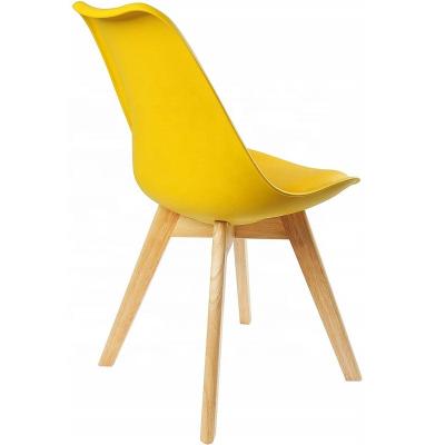 China Moden Modern Plastic Chair Tulip Side Chair Wooden Legs Tulip Chair for sale