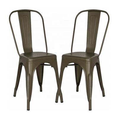 China Iron Extended Stacking Chairs | Metal Tolixs Dining Chairs - Bronze Caderia for sale