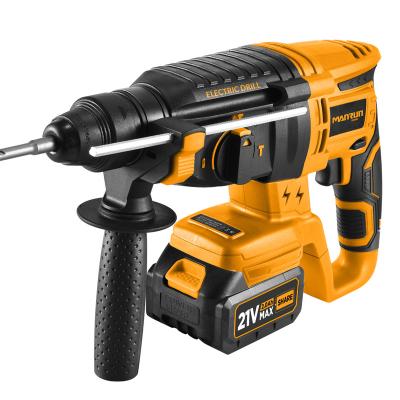 China Construction Tools MANRUN 21V Brushless Cordless Drill Two Batteries Cordless Hammer Drill Rotary Hammer for sale