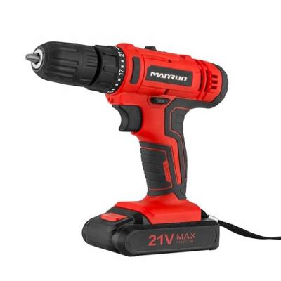 China MANRUN 214S 21V Cordless Electric Drill Machine Power Cordless Drill 10mm Keyless Chuck for sale