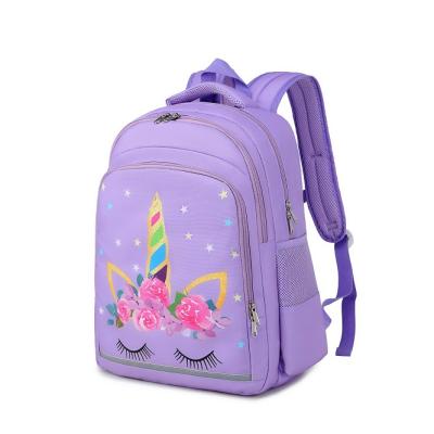 China Waterproof 2021 Fashion Unicorn New Design School Bags Customized Print Environmental Kids Backpack For Girl for sale