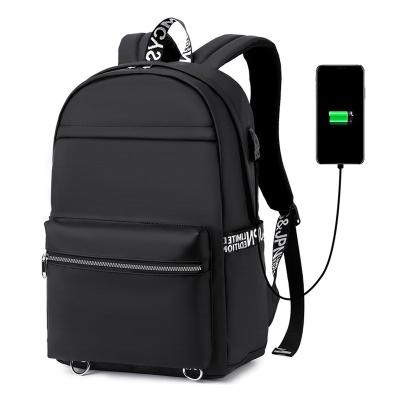 China With USB Charger Large Custom Women Men Women School Travel Laptop Bag Black Backpack for sale