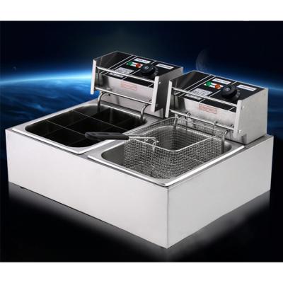 China Safety Thermostat High Efficiency Electric Fryer Machine Dual Electric Deep Fryer for sale