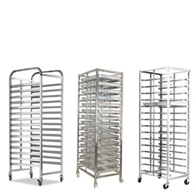 China 1. Professional Split Structure Factory Restaurant Kitchen Stainless Steel Bread Making Pan Baking Tray Rack Trolley Bake for sale