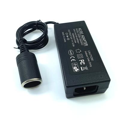 China Powered Car Cigarette Lighter AC 100v To Input 240V DC 12V 5A 60W Output Adapter Car Power Supply Cigarette Lighter Converter for sale