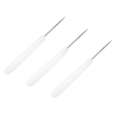 China White Plastic Hotels Handle Awl DIY Manual Sewing, Punching and Needle Picking Leather Art Tool for sale