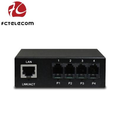 China RJ11 Fiber4 Port Channel Voice +GE Multiplexer Fctel RJ11 Voice Over Mini Fiber Product PCM Multiplexer 90X104X31mm (WXDXH) Type for sale