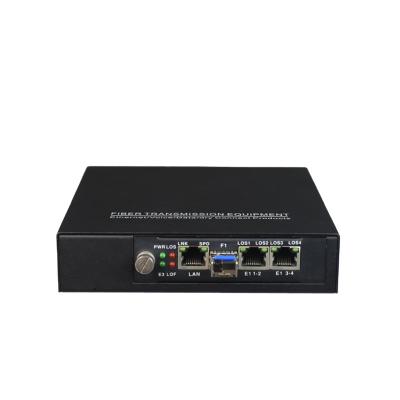 China Desktop Type 4E1 G.703 with 1 Port Gigabit Ethernet Mini PDH Multiplexer Over Fiber 216X140X31mm (WX DXH)) for sale