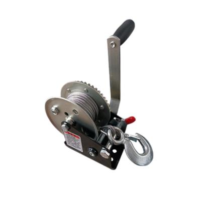 China BOAT 1200lbs 4MM X 10M/30M Boat Winch With Manual Wire Rope Hand Winch for sale