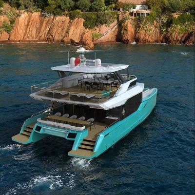 China Luxury Leisure 55ft Catamaran Yacht Family Yacht For Sale Fiberglass Yacht for sale