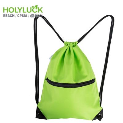 China HOLYLUCK Waterproof Men and Women Sports Gym Bag Drawstring Backpack Bag - Green for sale