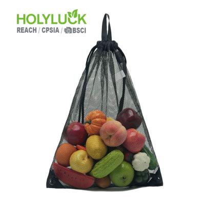 China Heavy Duty Rope Handle Mesh Drawstring Bag Sport Equipment Storage Bag For Beach, Swimming, Camping for sale