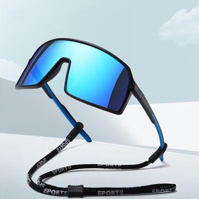 China Sports Sunglasses One Piece Frame TR90 Men New Big Polarized Sun Glasses Ski Outdoor Sports Eyewear Cycling Sunglasses Custom Logo for sale