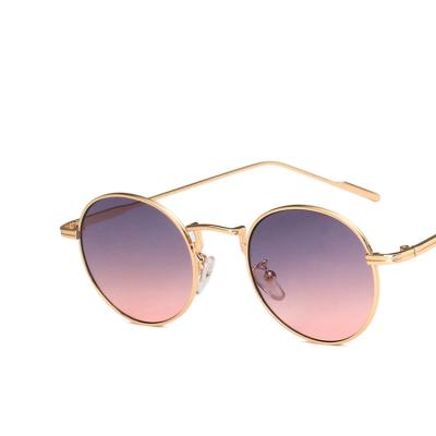 China New High Quality Ladies Sunglasses 2022 Fashion Oval Vintage Retro Small Round Metal Steampunk Sun Glasses For Women for sale