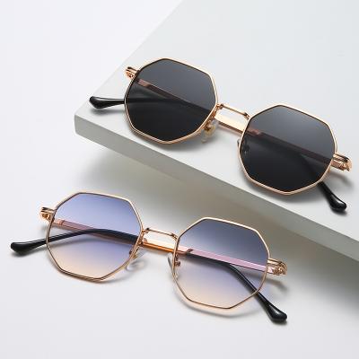 China Fashion Sunglasses Women New 2021 Shape Sunglasses Classic Metal Frame Polygon Trendy Men Sunglasses Hot Style Shades Sunglasses for sale